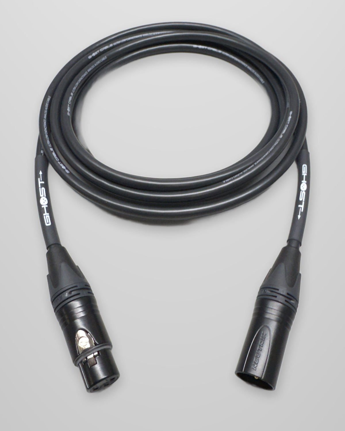 Ghost XLR microphone cable, neatly coiled