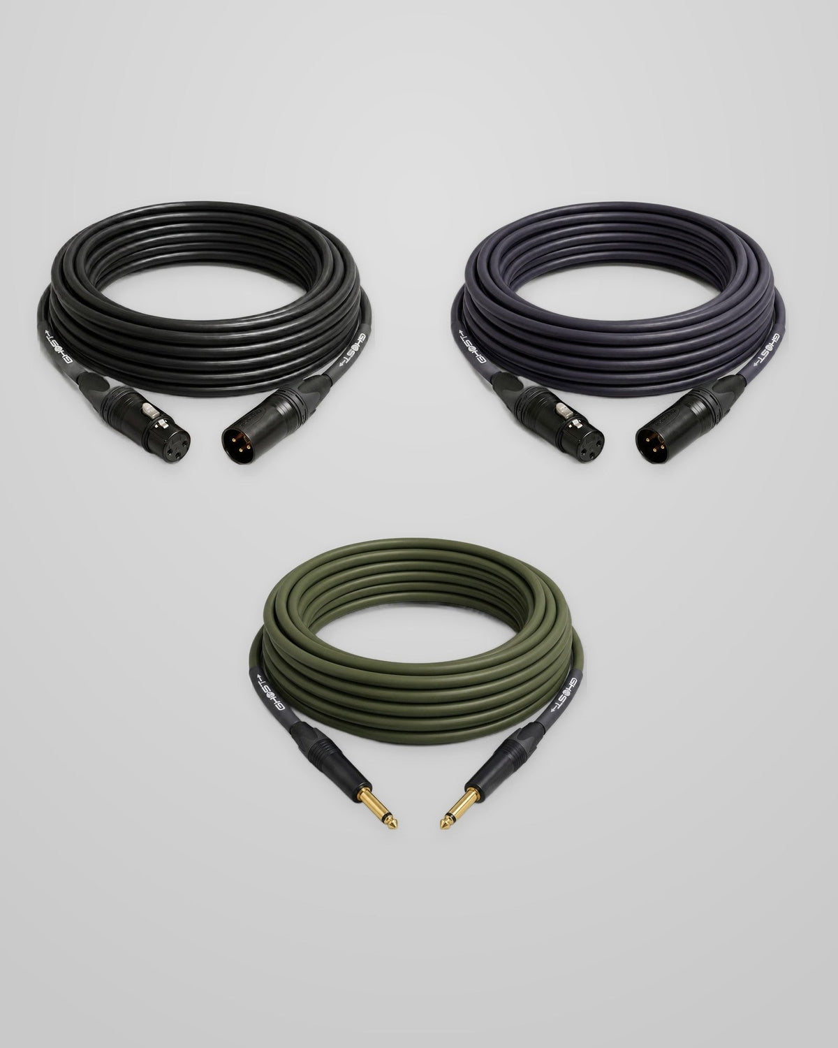 Ghost Analog, Ghost Analog/Digital and Ghost Instrument cables, coiled